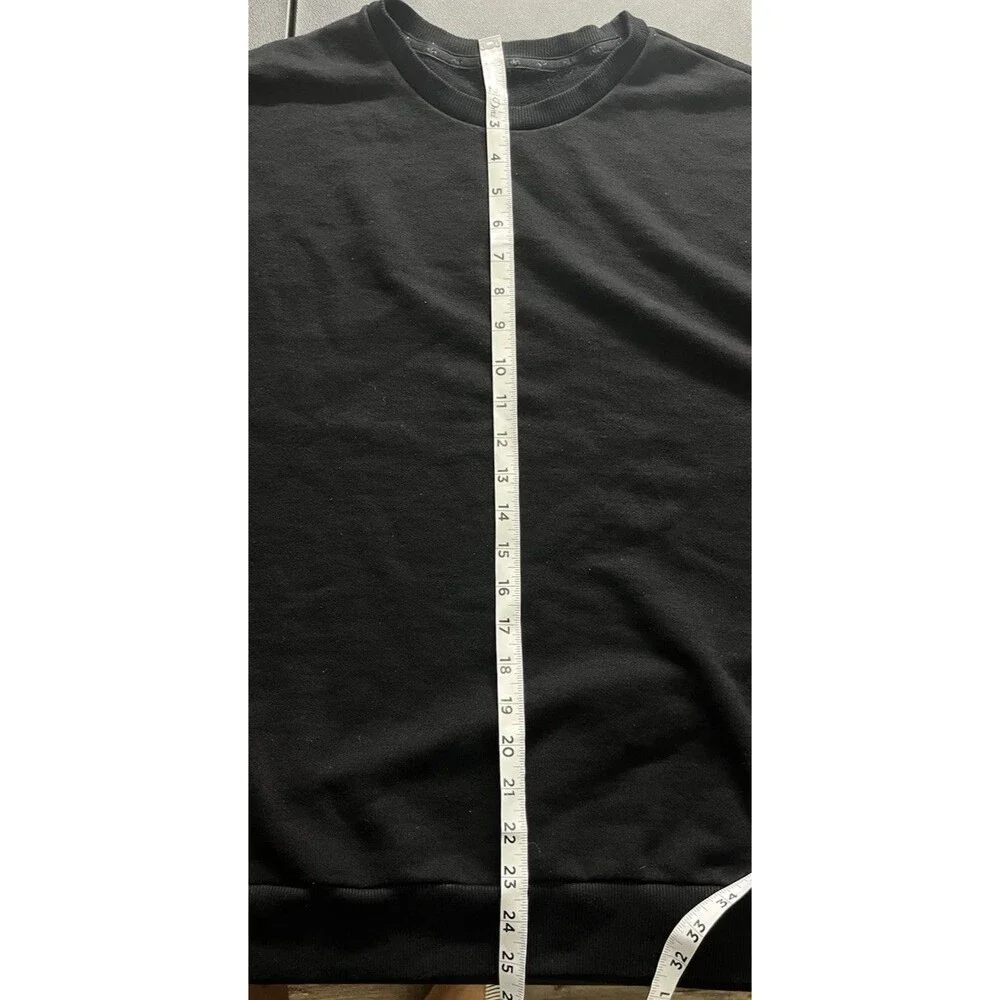 Alo Yoga Chill Crew Neck Pullover Sweatshirt Women’s Medium Black Oversized NOTE